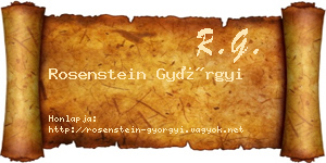 Rosenstein Györgyi névjegykártya