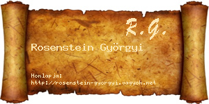 Rosenstein Györgyi névjegykártya